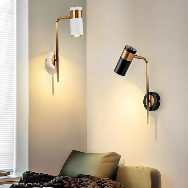 Moderne draaibare LED-wandlamp SANDSBERGORIGINALS voor interieur, energiezuinige verstelbare binnenverlichting.