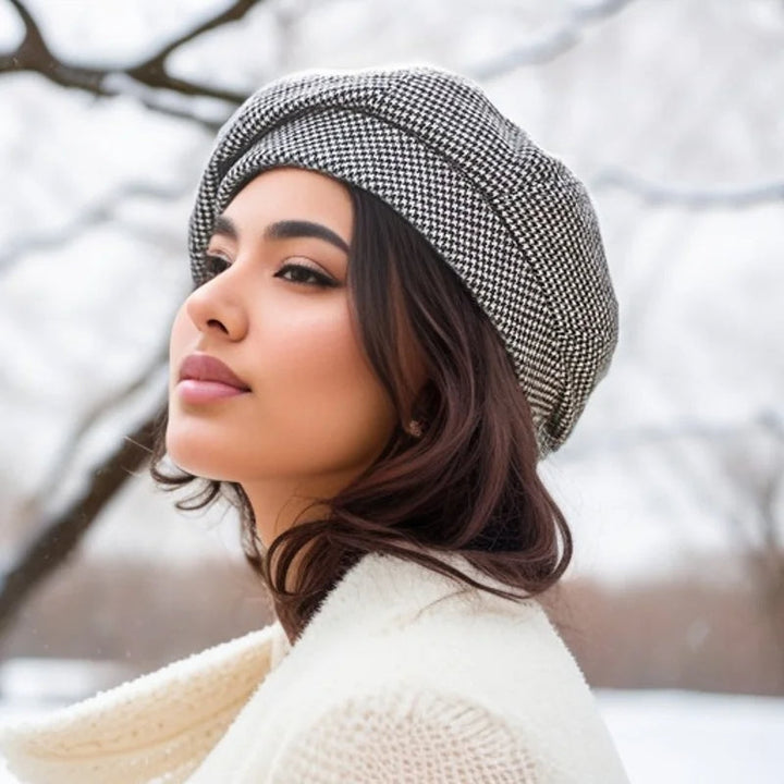 Comfortabele warme beanie van wolmix in khaki, perfecte winteraccessoire tegen de kou.