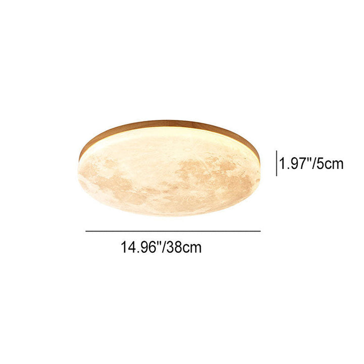 Hedendaagse maanlamp plafondlamp, LED licht met 3D effect, ideaal als sfeervolle slaapkamerlamp.