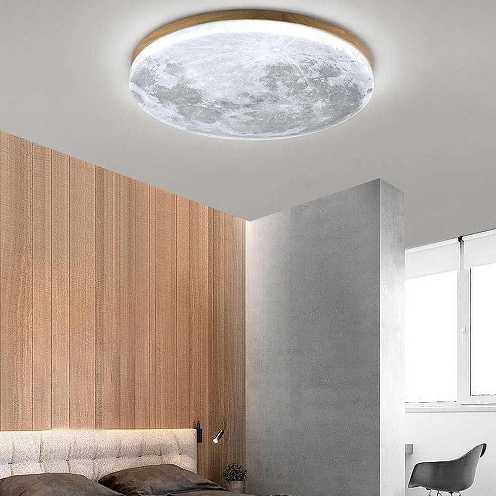 Moderne maanlamp plafondlamp, dimbaar LED licht met uniek 3D maan-effect voor interieur.