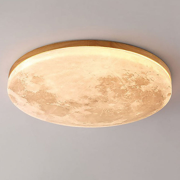 Unieke maanlamp plafondlamp met 3D effect, LED sfeerverlichting voor een ontspannen slaapkamer.
