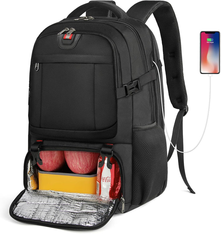 Extra-grote reistas met laptopvak, geïsoleerd lunchvak en handige USB-oplaadpoort. Ideaal als bagage of schooltas.