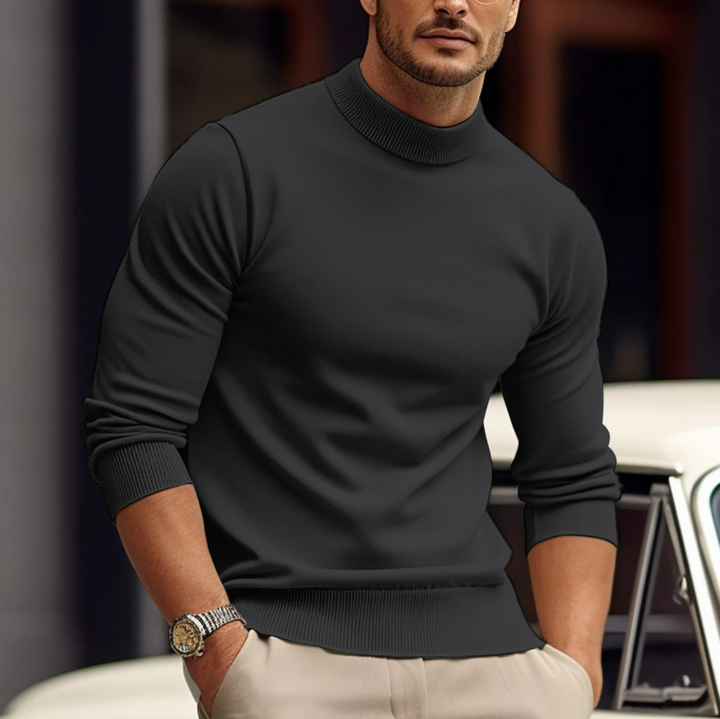 Stijlvolle heren coltrui met slim-fit pasvorm, verkrijgbaar in diverse kleuren, essentieel voor je wintergarderobe.