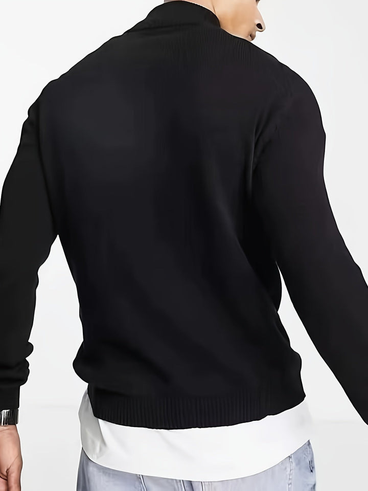 Stijlvolle heren coltrui met halve rits. Modieus, comfortabel en perfect als casual bovenkleding.
