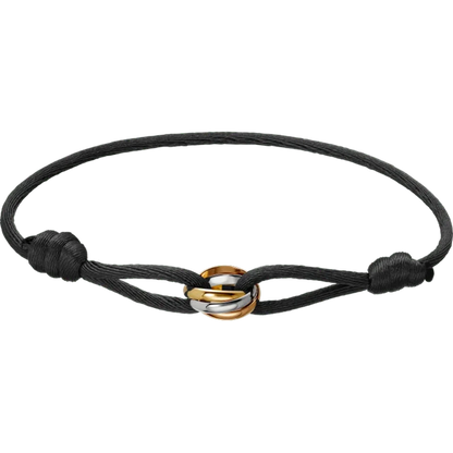 "Luxe Drie-Eenheid armband in 925 sterling zilver met drie verstrengelde ringen en verstelbare sluiting voor mannen en vrouwe