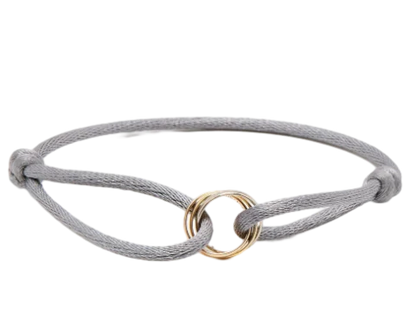 "Luxe Drie-Eenheid armband in 925 sterling zilver met drie verstrengelde ringen en verstelbare sluiting voor mannen en vrouwe