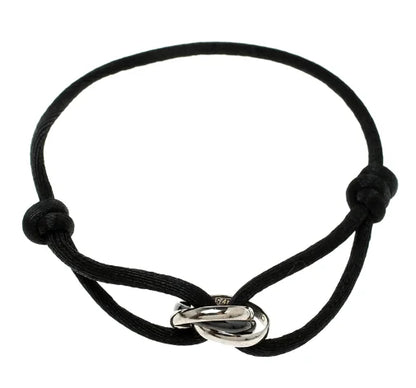 "Luxe Drie-Eenheid armband in 925 sterling zilver met drie verstrengelde ringen en verstelbare sluiting voor mannen en vrouwe