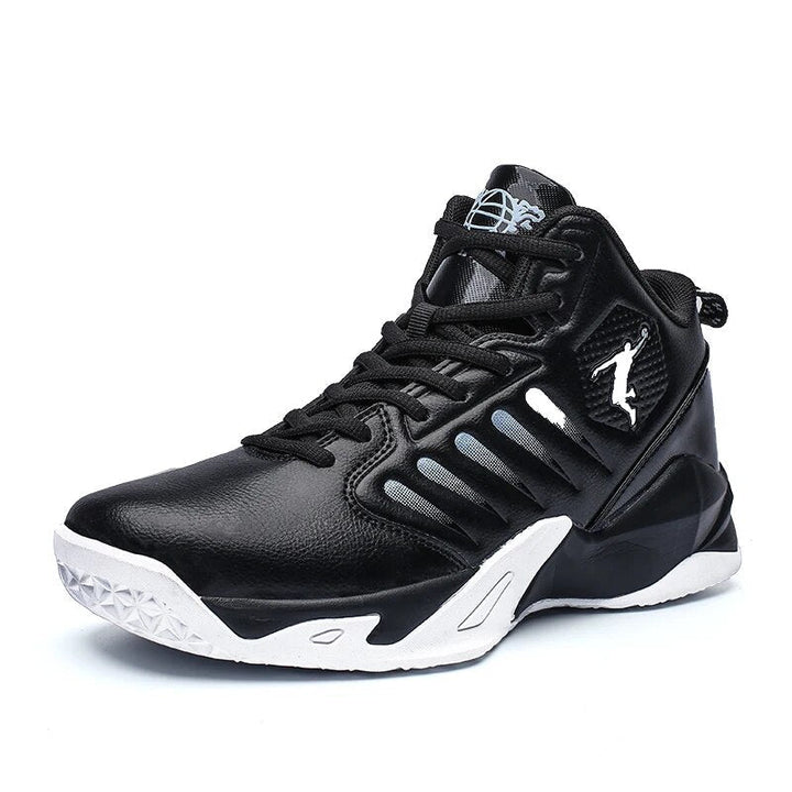 Hoge heren basketbalsneakers met schokdemping en antislip grip, perfect voor snelle moves. Sportieve prestatie.