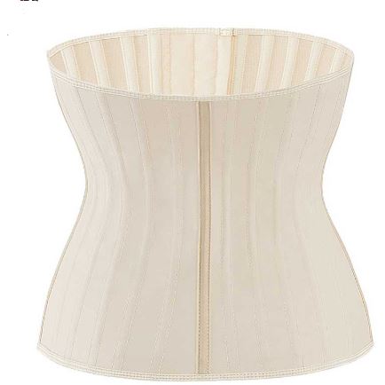 "Luxe latex taille trainer met stalen baleinen, ademend katoen en verstelbare sluiting voor effectieve ondersteuning."