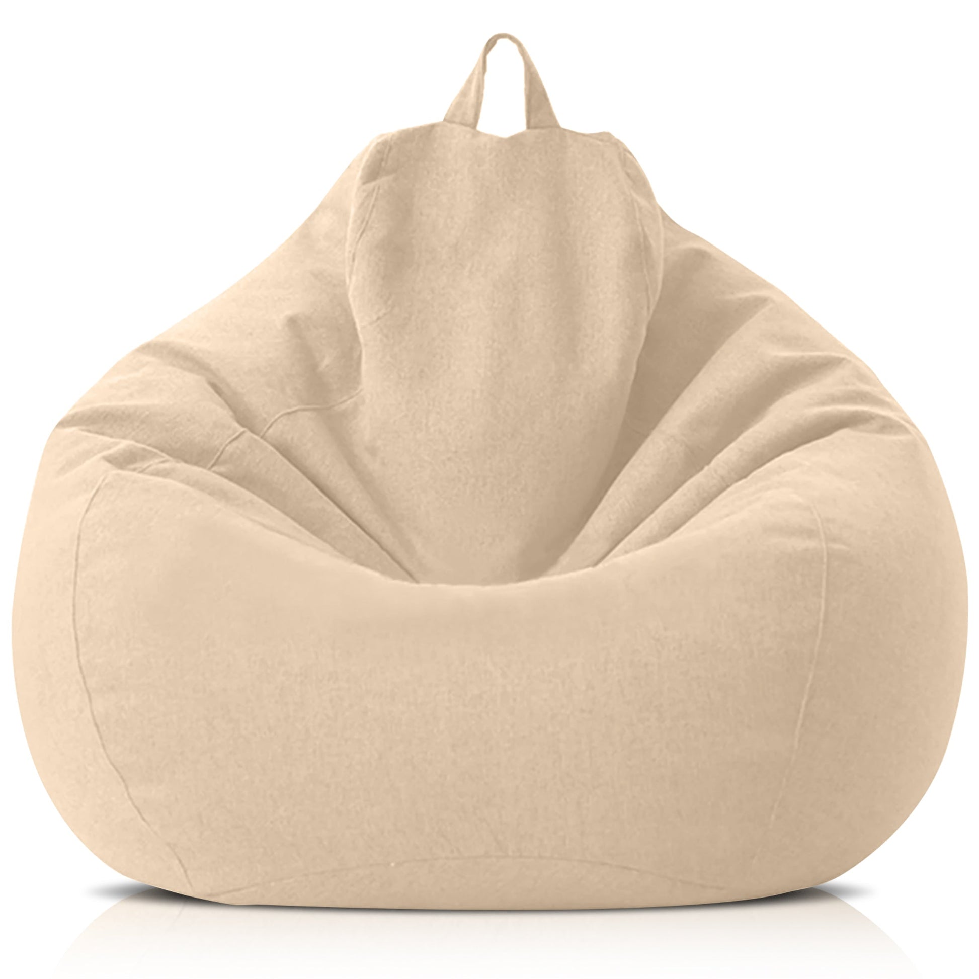 "Luxe linnen zitzak met vulling, ergonomisch, comfortabel, stijlvolle afwerking, voor woonkamer of slaapkamer inrichting."