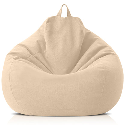 "Luxe linnen zitzak met vulling, ergonomisch, comfortabel, stijlvolle afwerking, voor woonkamer of slaapkamer inrichting."
