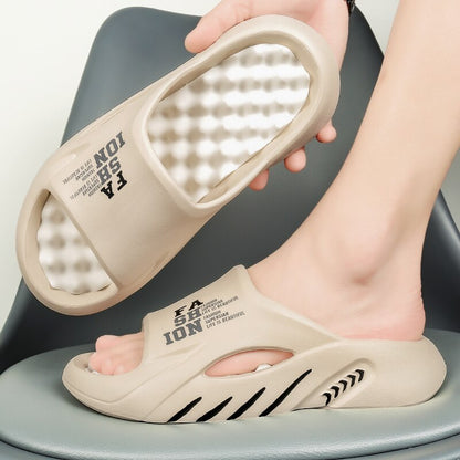 "Luxe orthopedische badslippers heren, grijs, antislip, ergonomisch ontwerp, drukpuntencomfort, ideaal binnen en buiten."