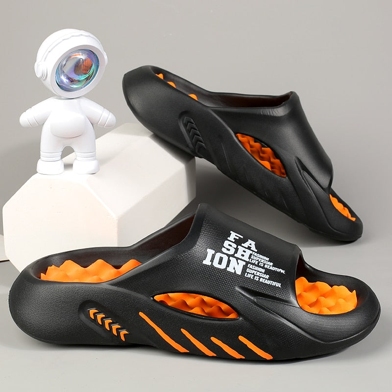 "Luxe orthopedische badslippers heren, grijs, antislip, ergonomisch ontwerp, drukpuntencomfort, ideaal binnen en buiten."
