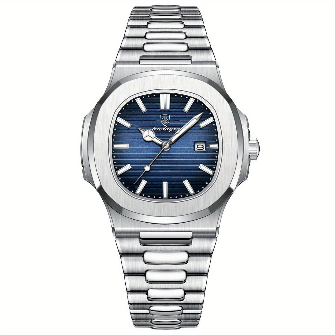 Stijlvol herenhorloge met krasbestendig glas en quartz uurwerk. Tijdloze, elegante herenmode accessoire.