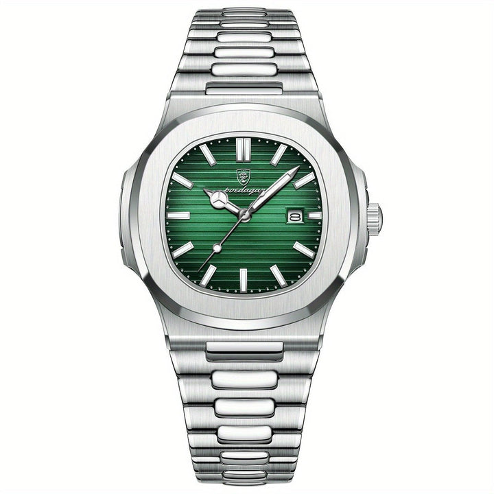 Elegant herenhorloge met een robuust ontwerp, krasbestendig glas en waterbestendig. Perfecte herenmode-item.