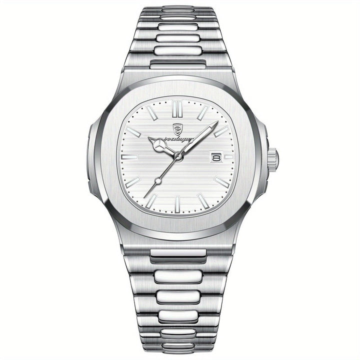 Man draagt stijlvol herenhorloge, toont de pasvorm en elegantie. Krasbestendig glas en waterbestendig. Robuust.