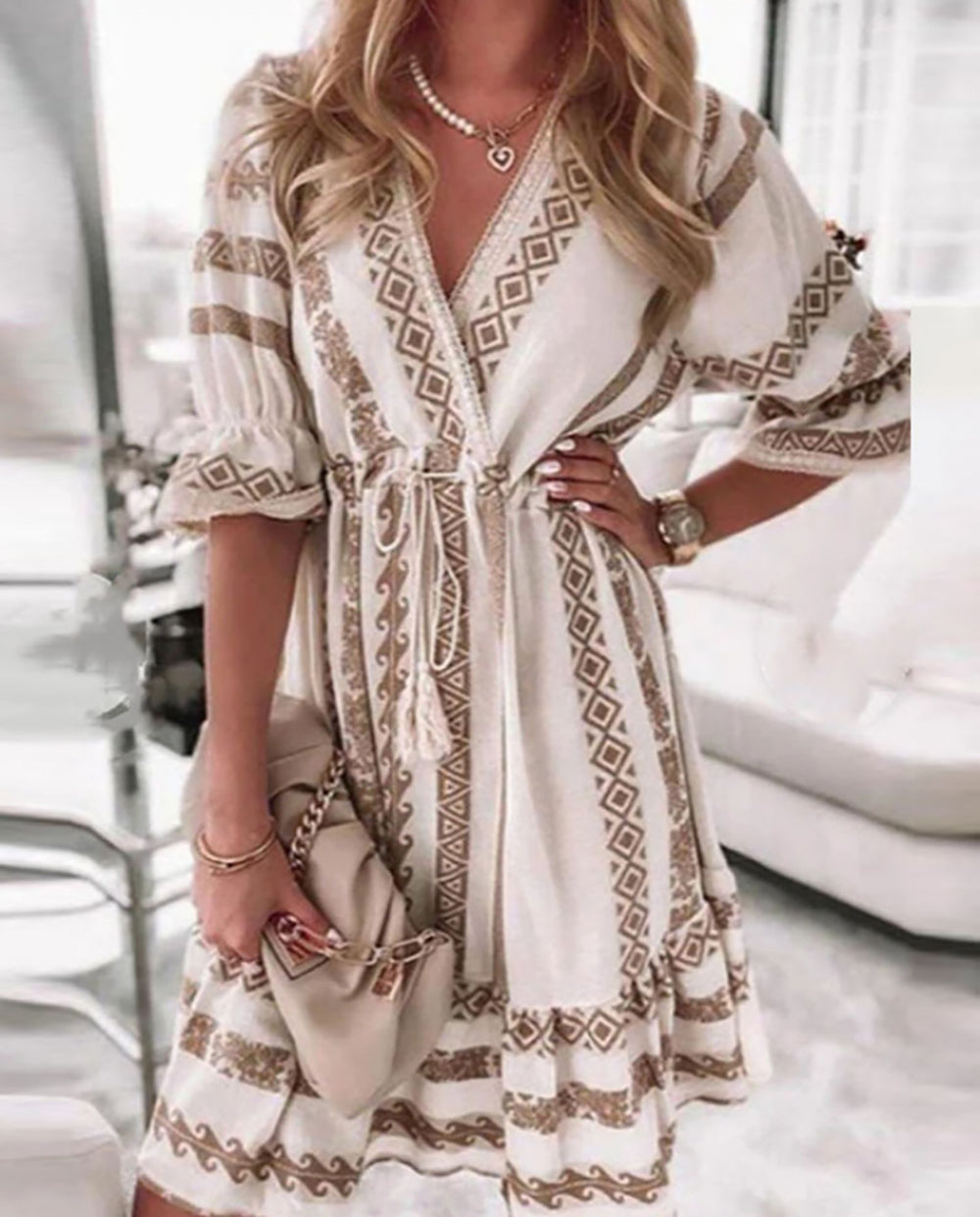 Elegante bohemian damesjurk GabriellasDress, trendy en casual voor een stijlvolle zomerlook.