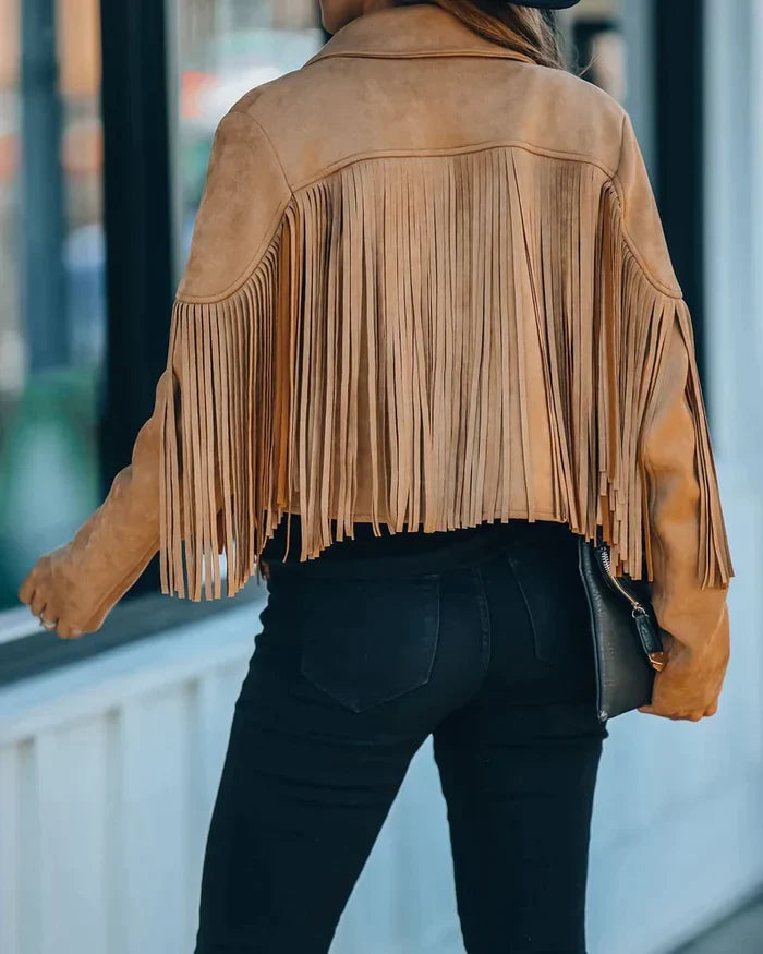 Festival-ready roze franjejas voor dames, trendy en opvallend.