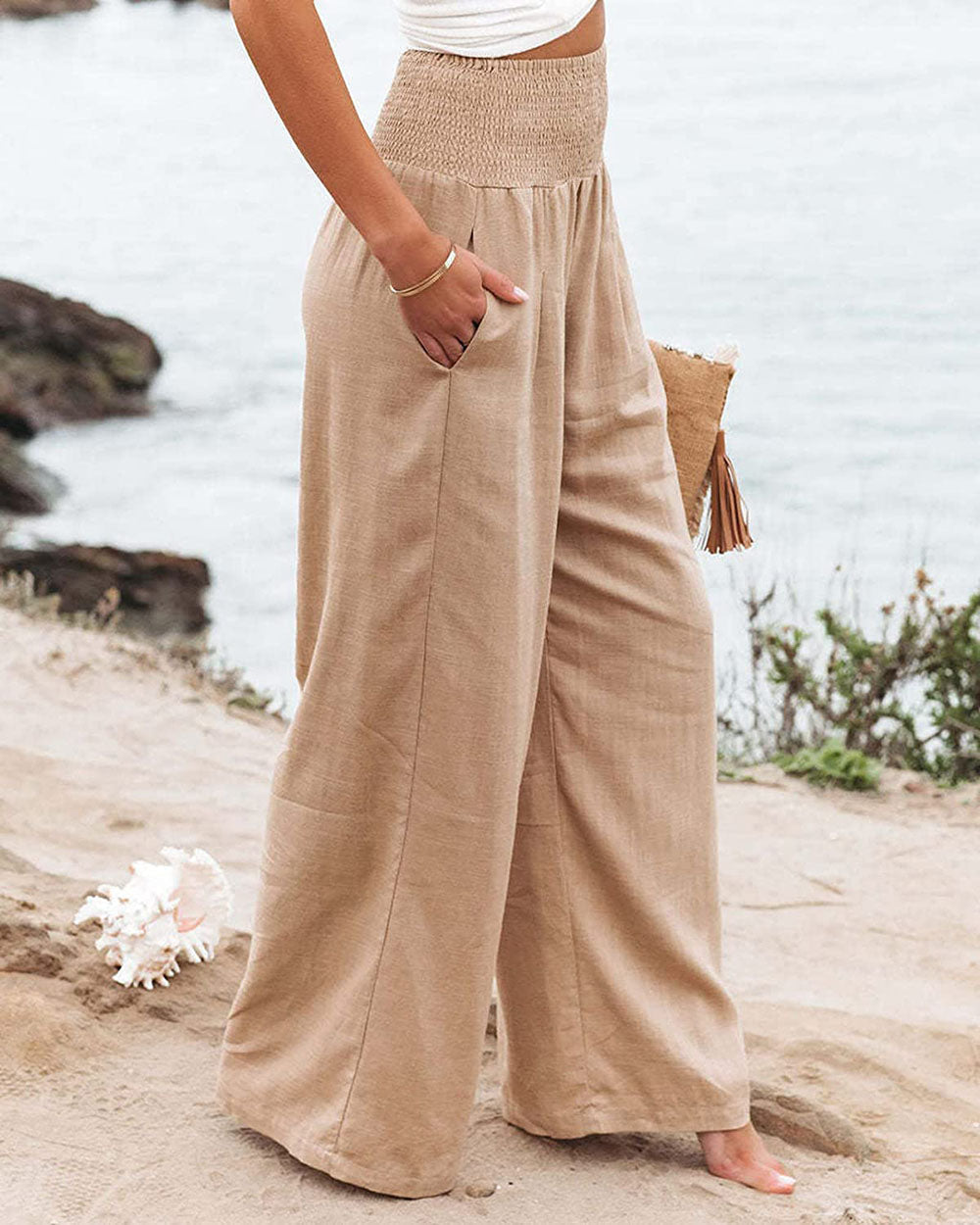 Luchtige CoolPants I linnen broek voor dames, met wijde pijpen voor ultiem comfort en stijl.