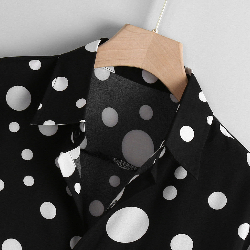 Stijlvol gestippeld heren shirt, perfect voor een smart-casual look. Comfortabel en trendy wit met fijne stippen.