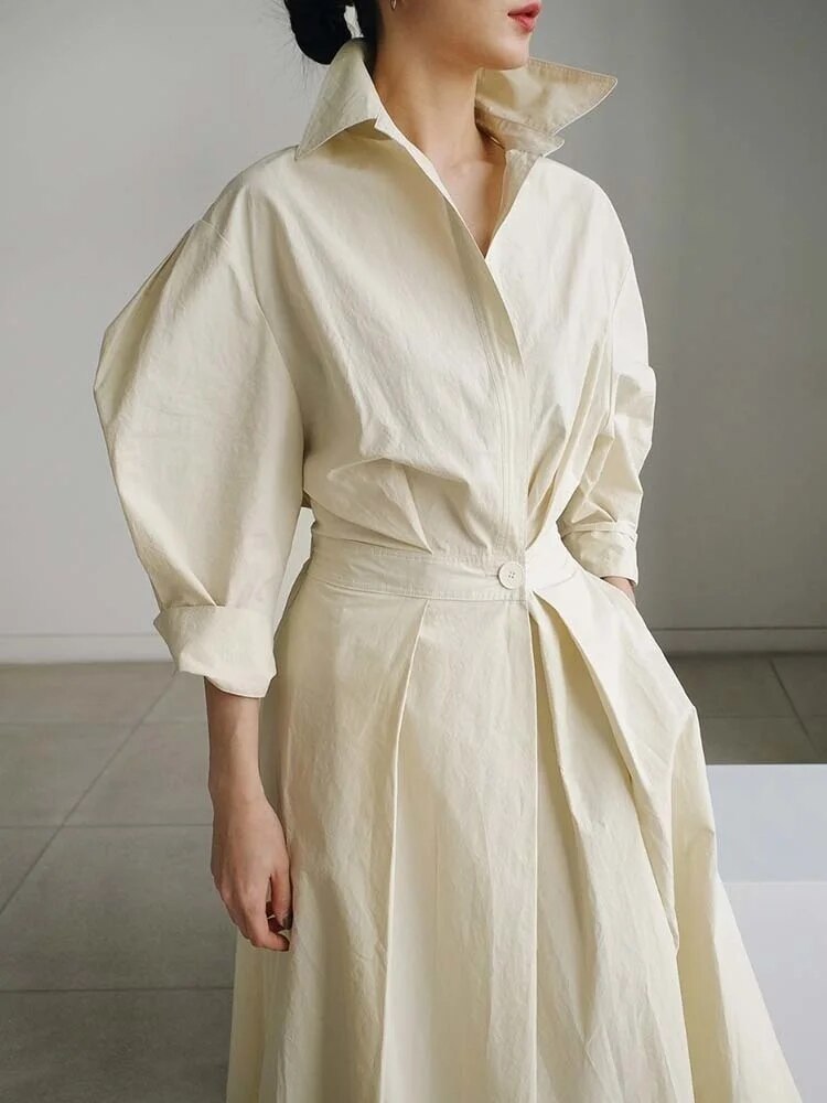 Comfortabele dames maxi jurk met ruches, een stijlvolle winterjurk voor elke vrouw.