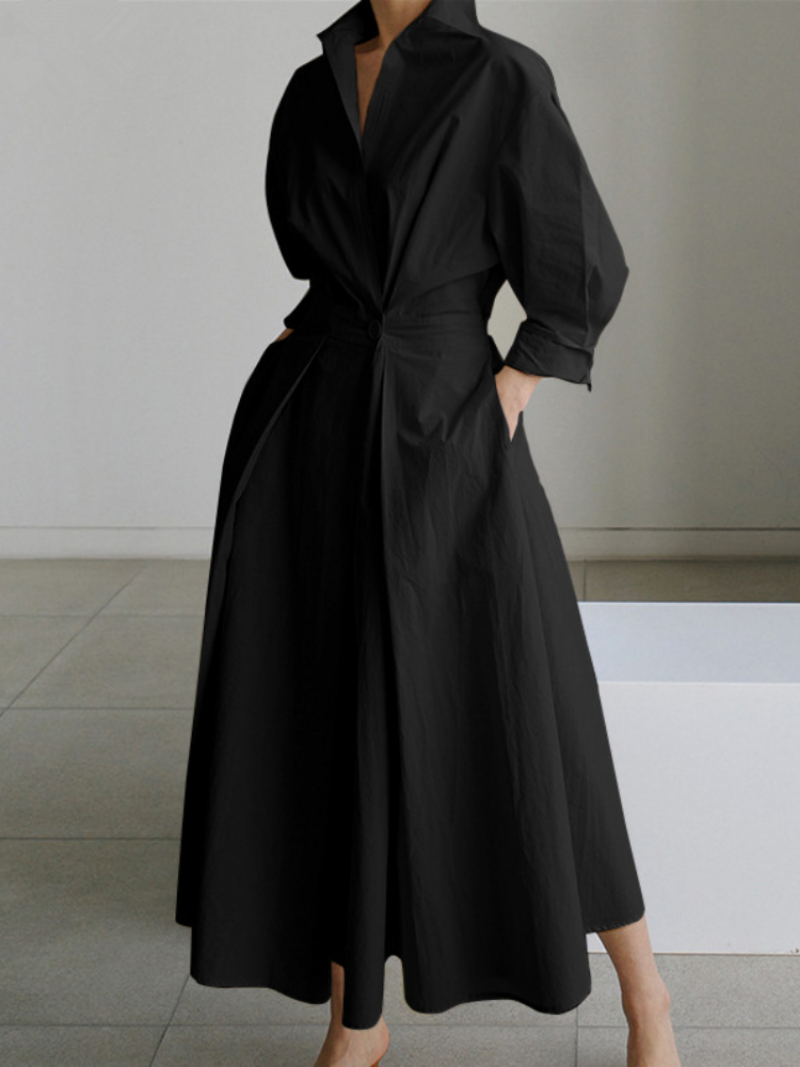 Lange mouw jurk dames: elegante winterjurk, comfortabel en stijlvol voor speciale momenten.
