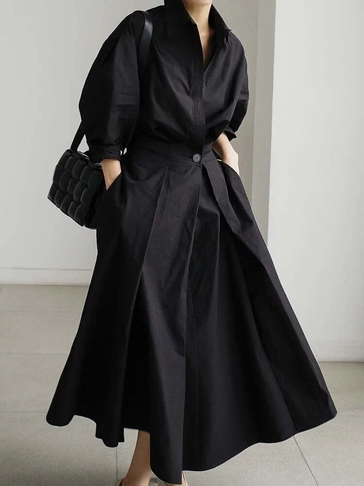 Winterjurk dames: elegante lange mouw maxi jurk, perfect voor speciale gelegenheden.