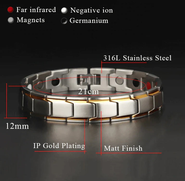 Unisex energie armband, magnetisch, voor een betere bloedcirculatie en pijnverlichting.