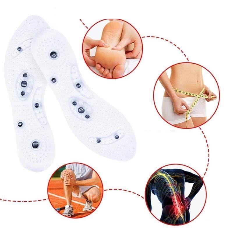 Magnetische acupressuur inlegzolen, stimuleren metabolisme en bieden een ontspannende voetmassage.