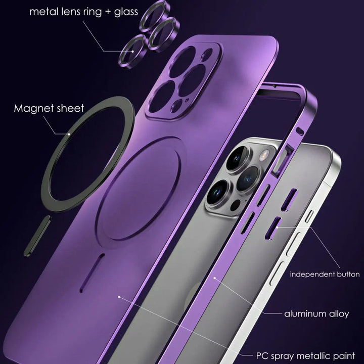 Premium iPhone hoesje, magnetisch en krasbestendig, biedt robuuste bescherming tegen vallen.