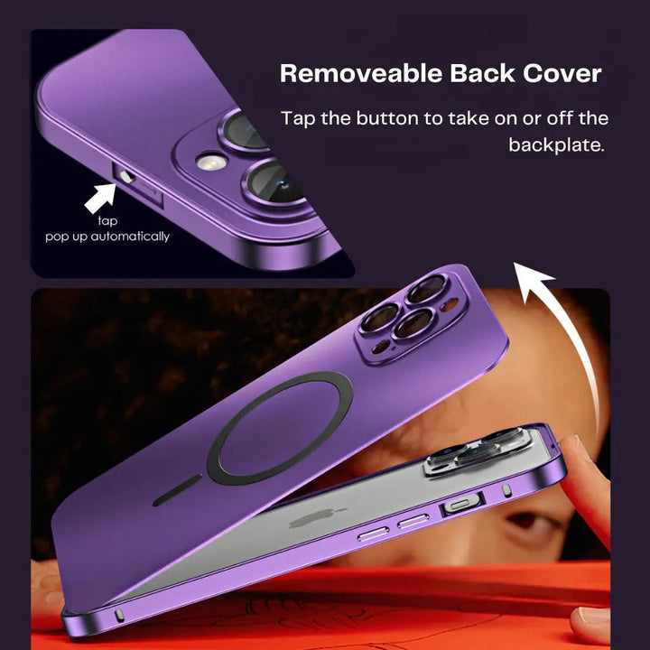 Beschermend iPhone hoesje met magnetische functie, krasbestendig en ontworpen voor MagSafe accessoires.