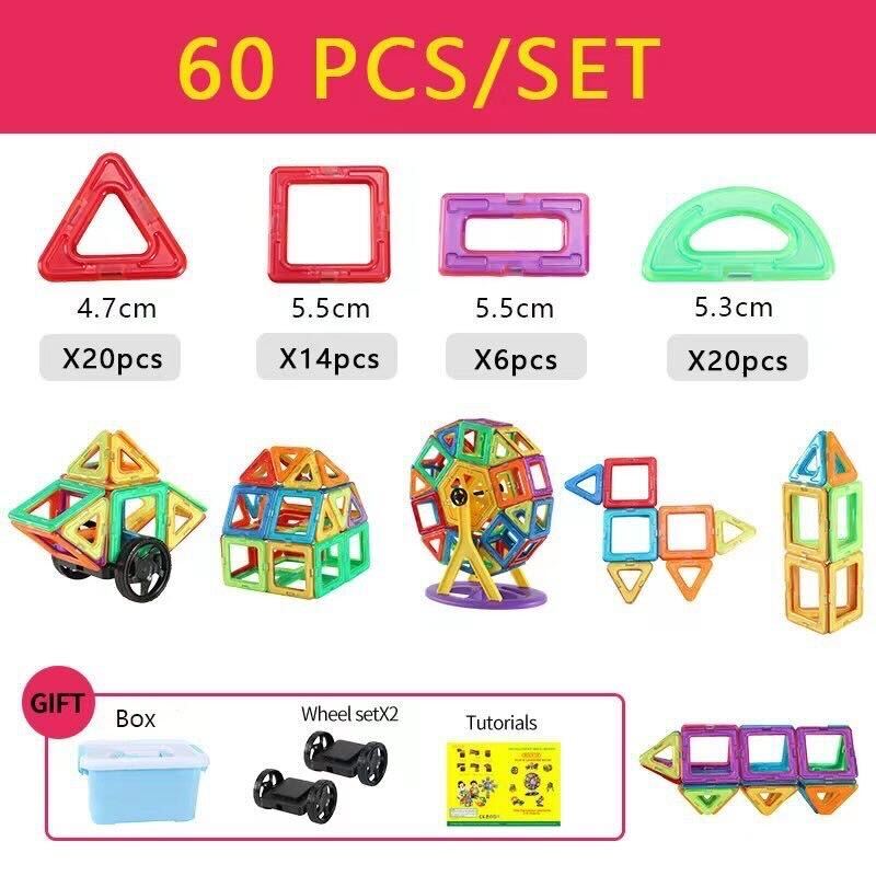 Magnetische bouwblokken in diverse kleuren helpen creativiteit ontwikkelen bij kinderen. Duurzaam en veilig speelgoed.