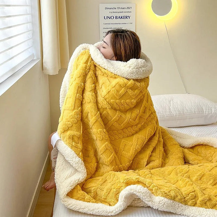 Hypoallergene lamswollen winterdeken; zacht fleece deken voor dames & heren met gevoelige huid, ultiem comfort.