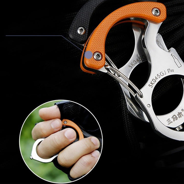 Praktische multifunctionele sleutelhanger accessoire: zelfverdedigingstool, raambreker en flesopener in één.