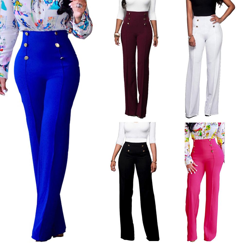 Trendy dames lange broek met hoge taille, perfect voor een veelzijdige casual of chique outfit.
