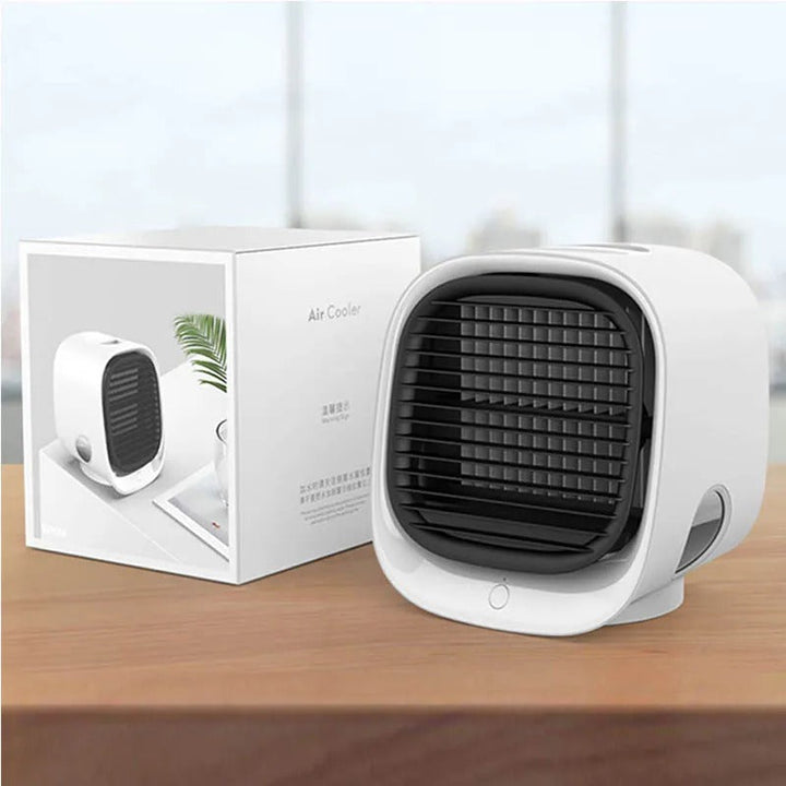 Moderne, stille luchtkoeler met bevochtigingsfunctie, perfecte compacte airco voor een fris huis/kantoor.