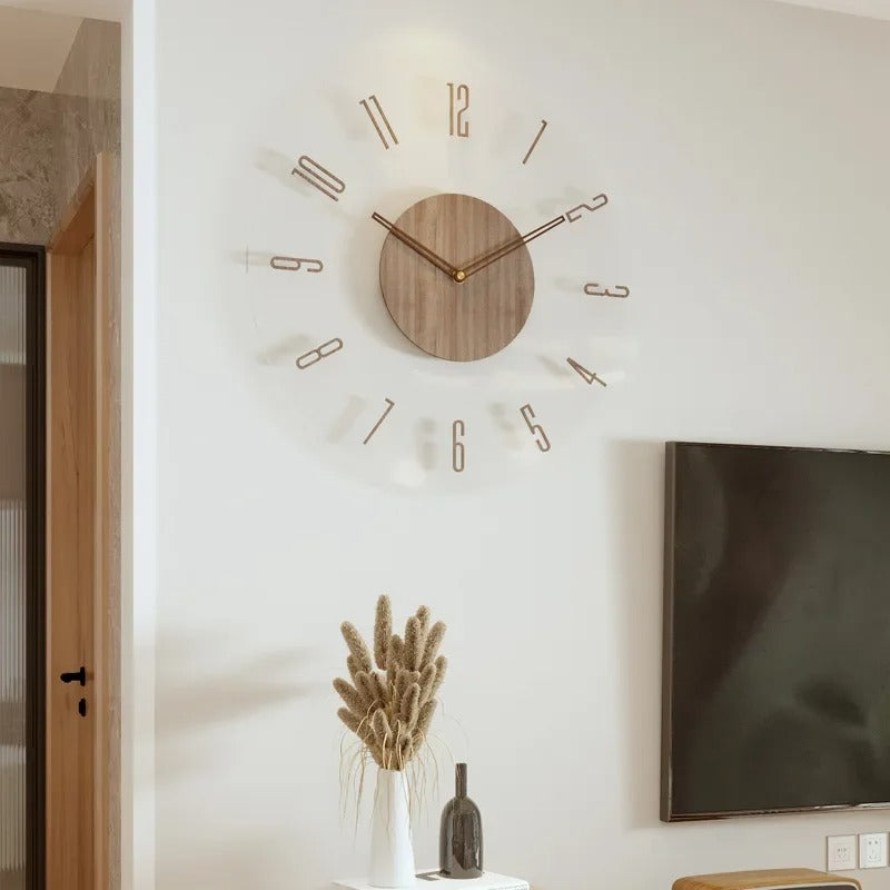 Functionele en stijlvolle wandklok. Modern minimalistisch design, stil uurwerk voor slaapkamer, kantoor of woonkamer.