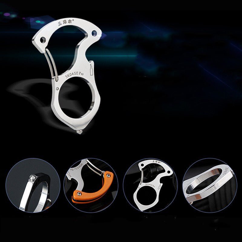 Noodsituatie sleutelhanger met ingebouwde raambreker voor auto ontsnapping en zelfverdediging, compact en veilig.