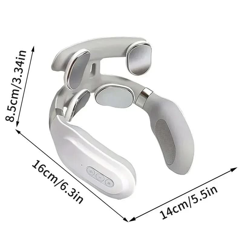 Nekmassager voor fysiotherapie en welzijn; biedt warmte, vibratie en ontspanning voor nek, schouders en rug.