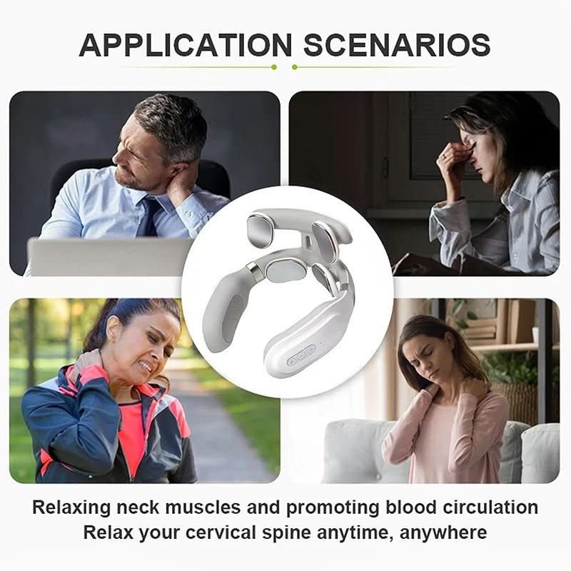 Draagbare nekmassager, ideaal voor nek-, schouder- en rugmassage thuis of onderweg, voor welzijn.