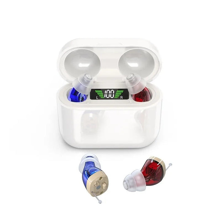 Onzichtbaar in-ear hoortoestel; discreet gehoorapparaat. Comfortabel & oplaadbaar voor helder geluid, ideaal voor senioren.