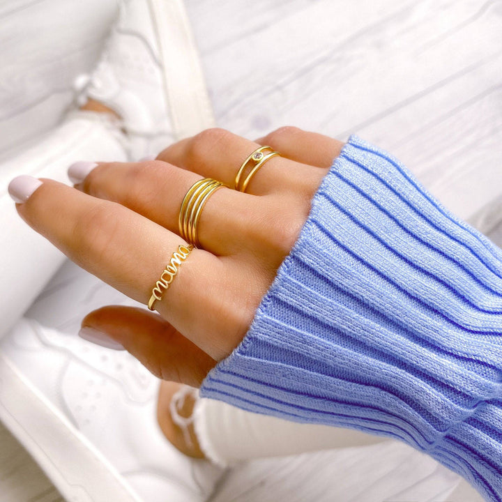 Elegante dames moeder ring 'Emma' van sterling zilver, ook verguld leverbaar, een prachtig sieraad.