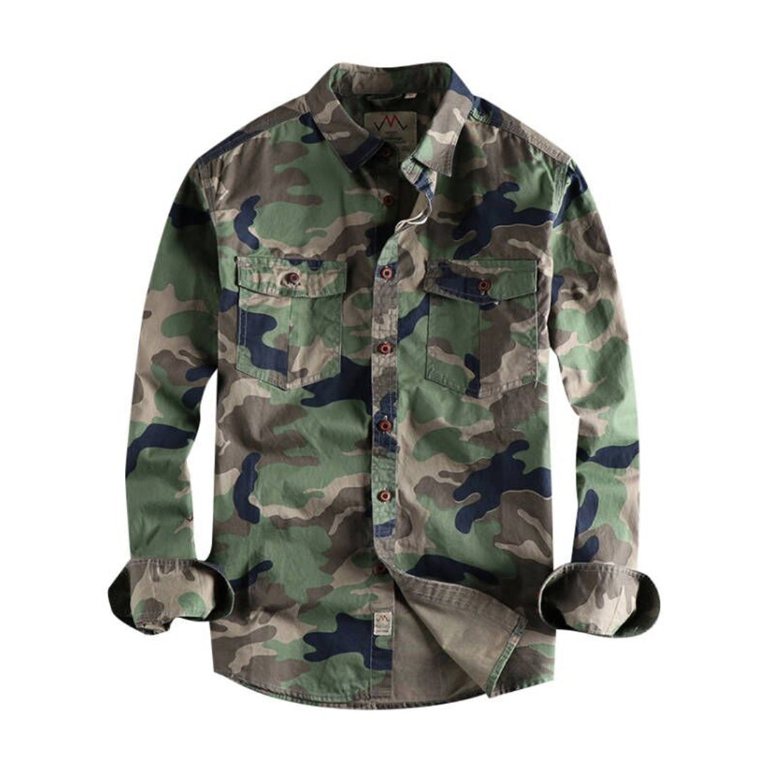 Comfortabel heren camouflage shirt. Ideaal longsleeve hemd voor een casual en modieuze look.