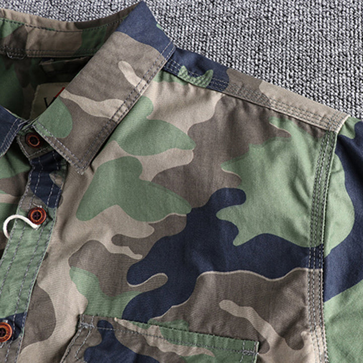 Heren longsleeve shirt met unieke camouflageprint. Modieus en comfortabel, voor elke gelegenheid.