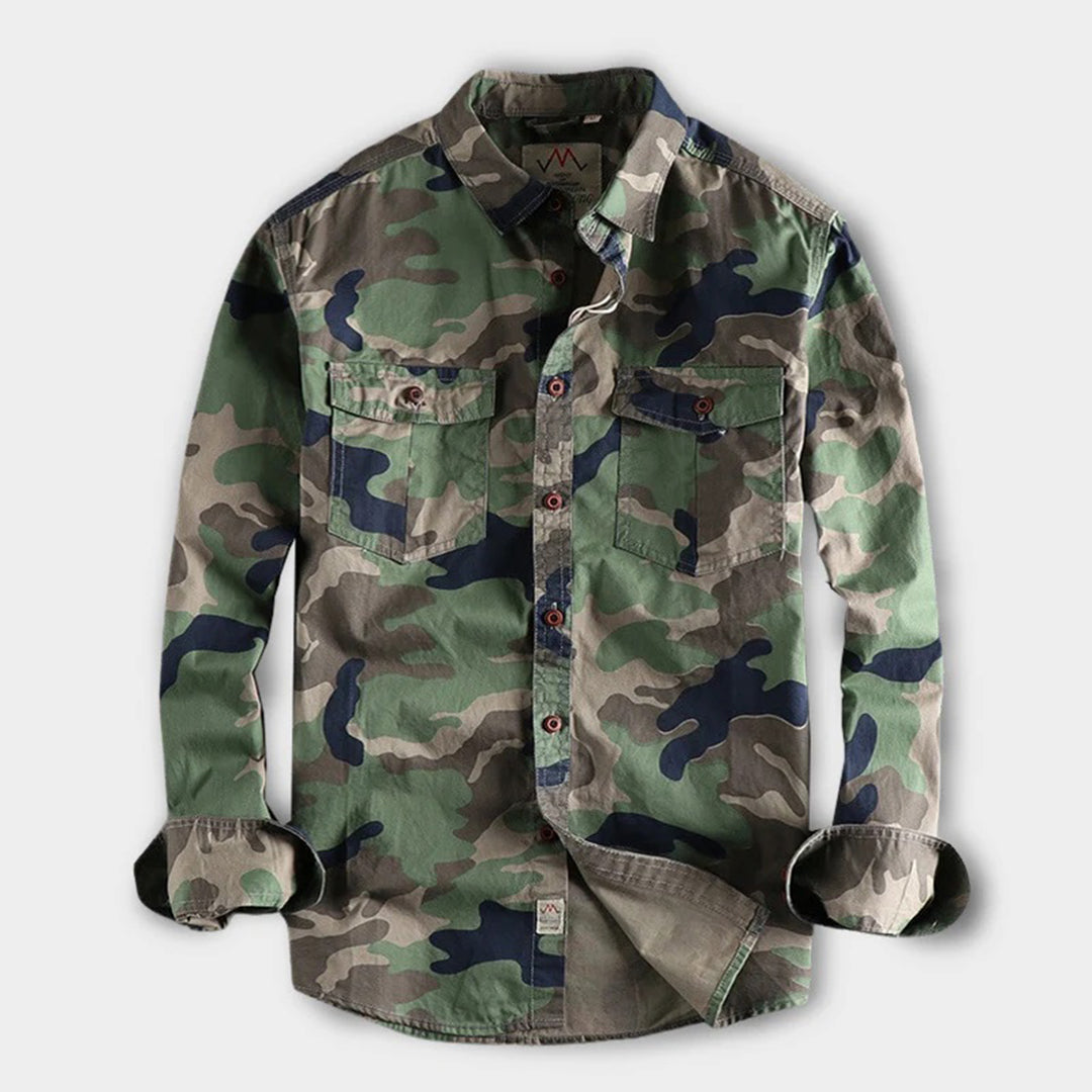 Casual camouflage shirt voor heren. Dit comfortabele longsleeve hemd is stijlvol en veelzijdig.