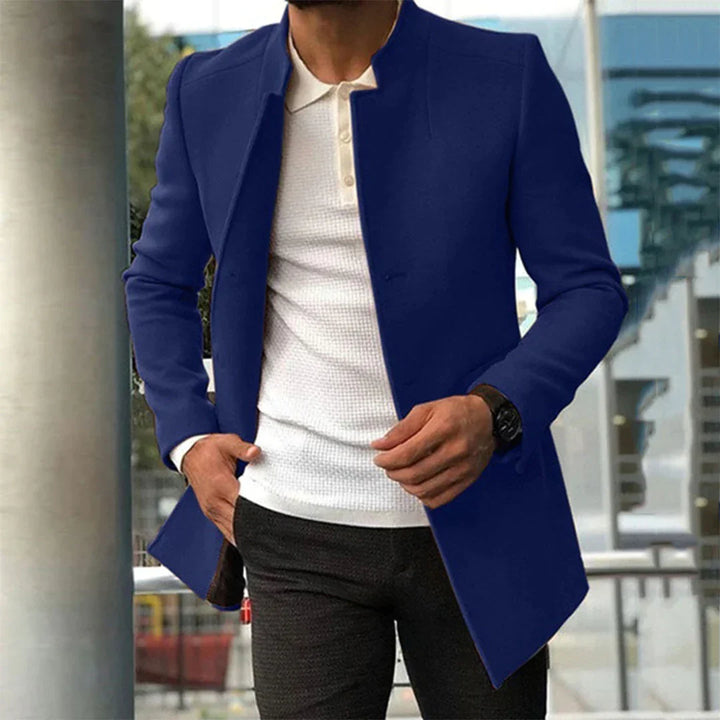Nette heren single-breasted blazer jas, ideaal voor zakelijke en formele kleding. Geschikt voor herfst en lente.