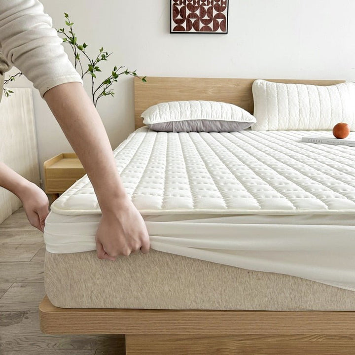 Premium matrasbeschermer voor superieur slaapcomfort, ademend en anti-allergeen thuis.