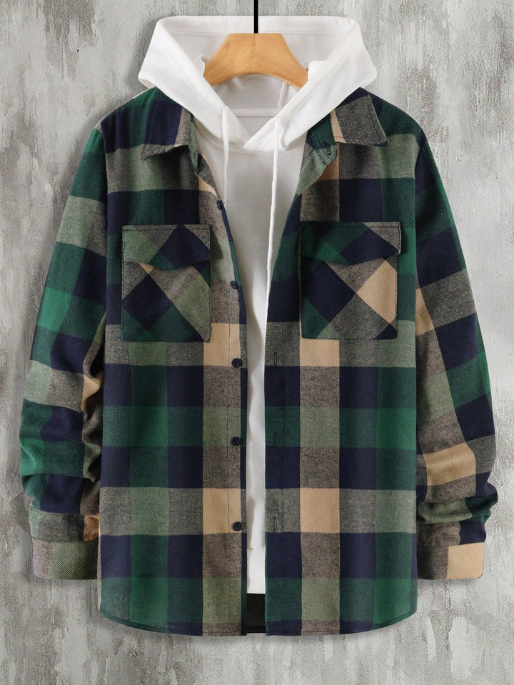 Dit geruite heren overshirt is veelzijdig; draag het casual of als extra laag.