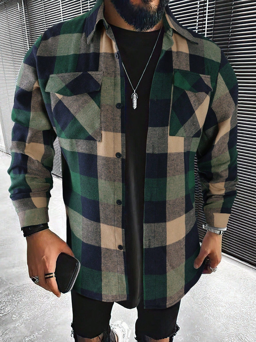 Heren geruit overshirt, ideaal als stijlvolle casual bovenkleding voor elk seizoen.