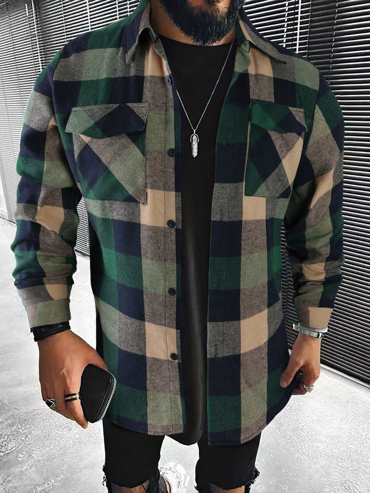 Heren geruit overshirt, ideaal als stijlvolle casual bovenkleding voor elk seizoen.